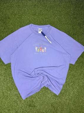 Vintage Panama City Beach Embroidered It's Five O'clock Somewhere Purple T-Shirt
